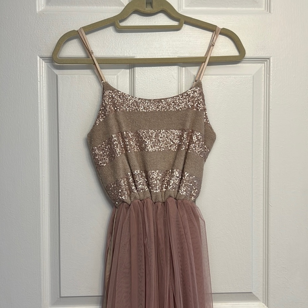 Blush tulle and sequin dress, small
